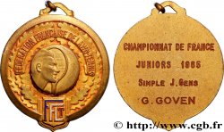 V REPUBLIC Médaille, Lawn-Tennis, Championnat de France, Juniors