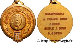 V REPUBLIC Médaille, Lawn-Tennis, Championnat de France, Juniors