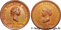 RUSSIE - CATHERINE II Médaille, 50e anniversaire de la fondation de l’Académie impériale des sciences TTB+