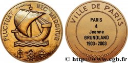 CINQUIÈME RÉPUBLIQUE Médaille,Ville de Paris, Centenaire de Jeanne Grundland SPL