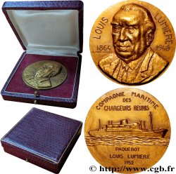 MER ET MARINE : PAQUEBOTS, NAVIRES, BATEAUX Médaille, Louis Lumière, Paquebot de la compagnie maritime des chargeurs réunis