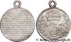 GRAN BRETAÑA - VICTORIA 3 Pence transformée en médaille religieuse