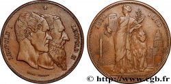 BELGIUM - KINGDOM OF BELGIUM - LEOPOLD II Médaille, Léopold I et Léopold II, Module de 5 Francs (ou 10 centimes) anniversaire de l’indépendance Belge