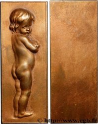 ART, PEINTURE ET SCULPTURE Plaquette, Enfant par Bouchardon