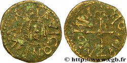 MEROVINGIAN COINS - indeterminate MINT Bronze à la croix ancrée, tête à droite