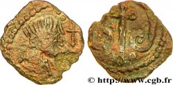 MEROVINGIAN COINS - indeterminate MINT Bronze à la tête radiée et à la croix latine