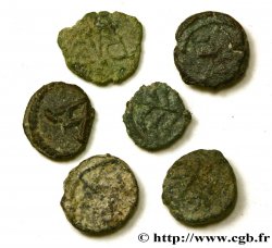 AFRICA - VANDALS - SEMI-AUTONOMOUS CARTHAGIAN COINAGE Lot de 6 nummi, imitations variées