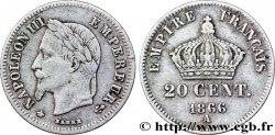 20 centimes Napoléon III, tête laurée, petit module 1866 Paris F.149/4 TTB40 