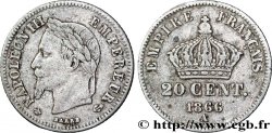 20 centimes Napoléon III, tête laurée, petit module 1866 Paris F.149/4 TB35 