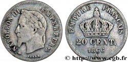 20 centimes Napoléon III, tête laurée, petit module 1866 Paris F.149/4 TB15 