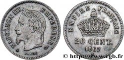 20 centimes Napoléon III, tête laurée, grand module 1867 Paris F.150/1 TTB40 