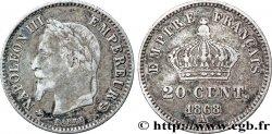 20 centimes Napoléon III, tête laurée, grand module 1868 Paris F.150/4 TB25 