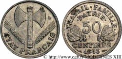 50 centimes Francisque, légère 1943  F.196/2