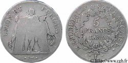 5 francs Union et Force, Union serré, avec glands intérieurs et gland extérieur 1801 Bayonne F.288/161 B9 