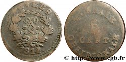 5 cent. Anvers au double L, frappe de l’arsenal de la marine 1814  Anvers F.115E/1 B8 