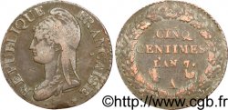 Cinq centimes Dupré, grand module 1799 Paris F.115/31