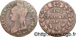Cinq centimes Dupré, grand module 1799 Paris F.115/46