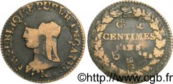 Cinq centimes Dupré, grand module, double frappe 1797 Paris F.115/1