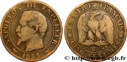 Cinq centimes Napoléon III, tête nue 1853 Lille F.116/7