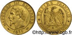 Cinq centimes Napoléon III, tête nue, doré 1854 Paris F.116/8