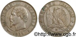 Cinq centimes Napoléon III, tête nue, petite abeille 1854 Strasbourg F.116/10 MBC50 