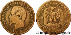 Cinq centimes Napoléon III, tête nue 1855 Paris F.116/17