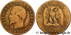 Cinq centimes Napoléon III, tête nue 1855 Paris F.116/17
