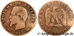 Cinq centimes Napoléon III, tête nue 1855 Rouen F.116/19 B8 