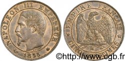 Cinq centimes Napoléon III, tête nue, différent ancre 1855 Strasbourg F.116/21