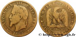Cinq centimes Napoléon III, tête laurée 1862 Paris F.117/7