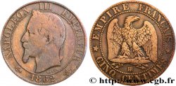 Cinq centimes Napoléon III, tête laurée 1862 Strasbourg F.117/8