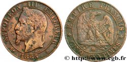 Cinq centimes Napoléon III, tête laurée 1865 Strasbourg F.117/17 B12 