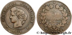 5 centimes Cérès 1874 Paris F.118/9 TB20 