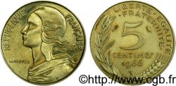 Piéfort Br-Al de 5 centimes Marianne 1966 Paris F.125/2P MS63 