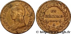 Un décime Dupré, grand module 1800 Paris F.129/50 TTB48 
