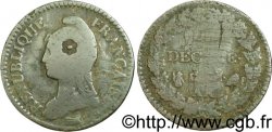 Un décime Dupré, grand module, surfrappe rosette 1800 Metz F.129/54