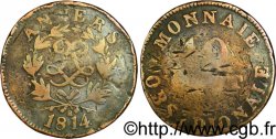 10 cent. Anvers au double L, frappe de l’atelier de Wolschot 1814  Anvers F.130C/2