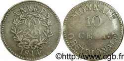 10 cent. Anvers au double L, frappe de l’arsenal de la marine 1814  Anvers F.130D/1