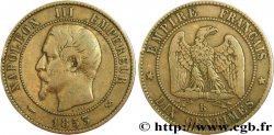 Dix centimes Napoléon III, tête nue 1853 Rouen F.133/3 TB35 