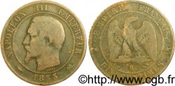 Dix centimes Napoléon III, tête nue 1853 Rouen F.133/3 B12 