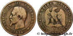 Dix centimes Napoléon III, tête nue 1854 Paris F.133/11