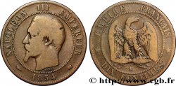 Dix centimes Napoléon III, tête nue 1854 Bordeaux F.133/16 TB20 