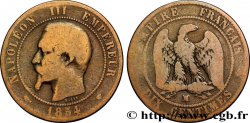 Dix centimes Napoléon III, tête nue 1854 Marseille F.133/17