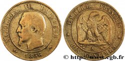 Dix centimes Napoléon III, tête nue 1856 Paris F.133/34
