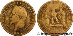 Dix centimes Napoléon III, tête laurée 1862 Strasbourg F.134/8 B8 