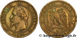 Dix centimes Napoléon III, tête laurée 1863 Paris F.134/10