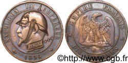 Dix centimes Napoléon III, tête nue, satirique 1856 Lille F.133/40
