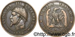 Dix centimes Napoléon III, tête nue, satirique 1854 Paris F.133/11