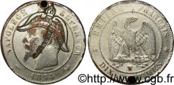 Dix centimes Napoléon III, tête nue, satirique 1854 Lille F.133/17