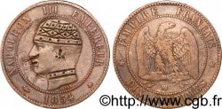 Dix centimes Napoléon III, tête nue, satirique 1854 Strasbourg F.133/13